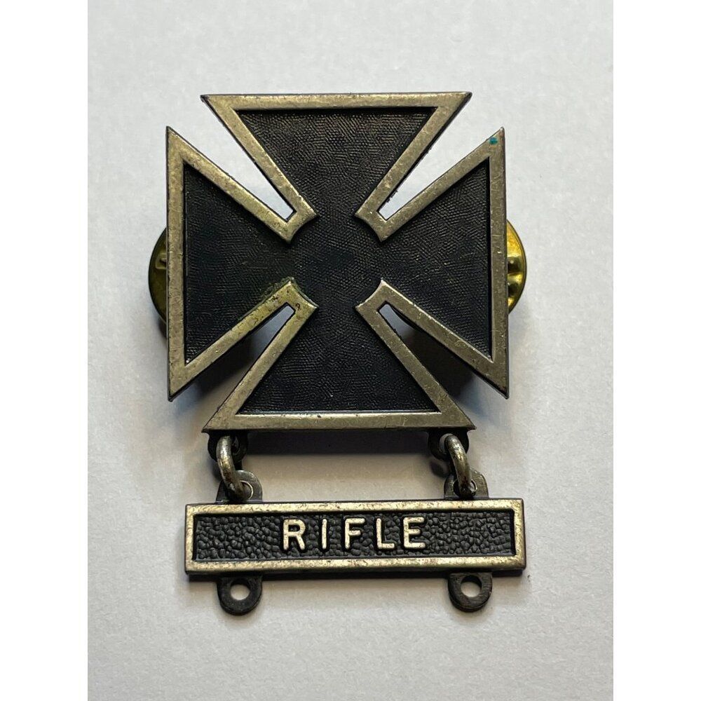 Antaya Sterling Silver Rifle Qualification Badge Military Cross Pin  GI